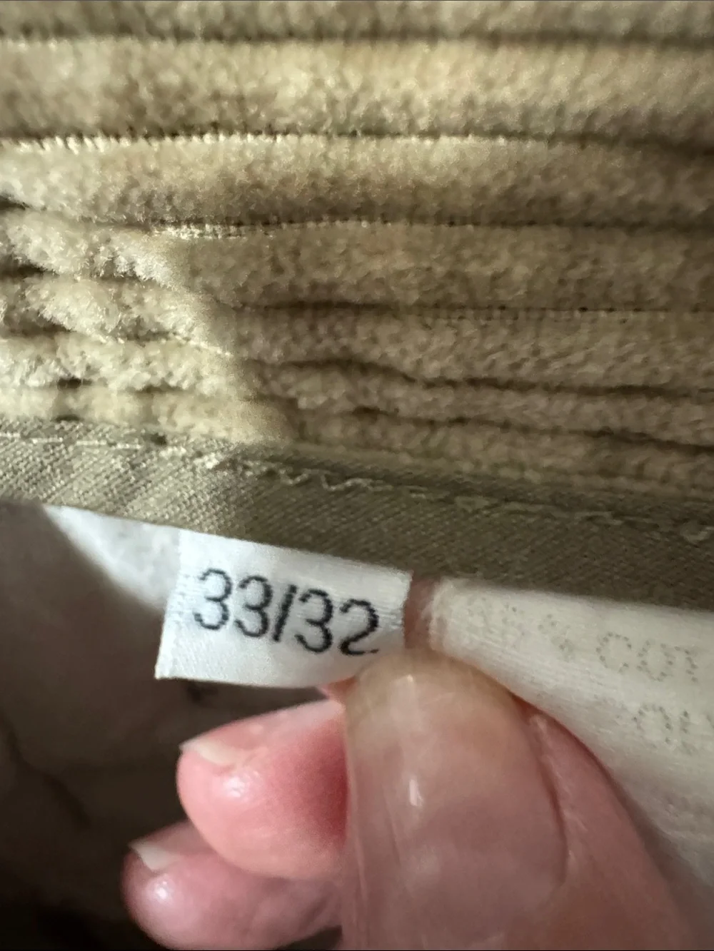 Men’s Well Worn Corduroy Pants 33x32 Tan Relaxed Straight Leg